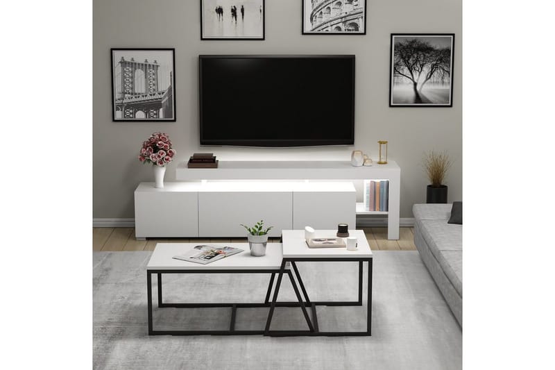 Jurukovo Möbelset För Vardagsrum - Vit - Möbler - Möbelset - Möbelset för vardagsrum