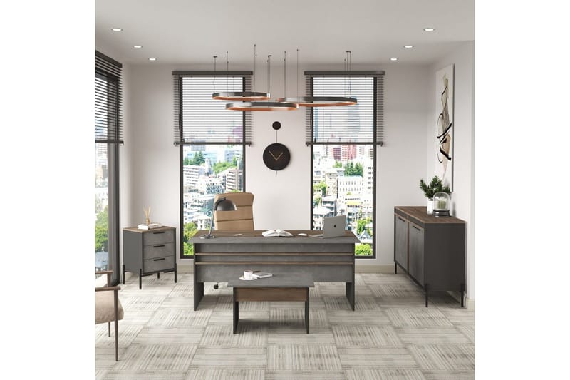 Kontorsmöbelset Enor 8 Argentu / Antracit - Silver/Antracit - Möbler - Möbelset - Möbelset för kontor