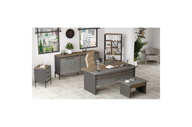 Kontorsmöbelset Enor 9 Argentu / Antracit - Silver/Antracit - Möbler - Möbelset - Möbelset för kontor