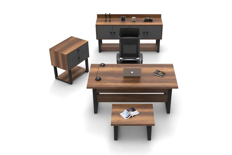 Kontorsmöbelset Mono 09 Barock / Antracit, Natur/Kolgrå