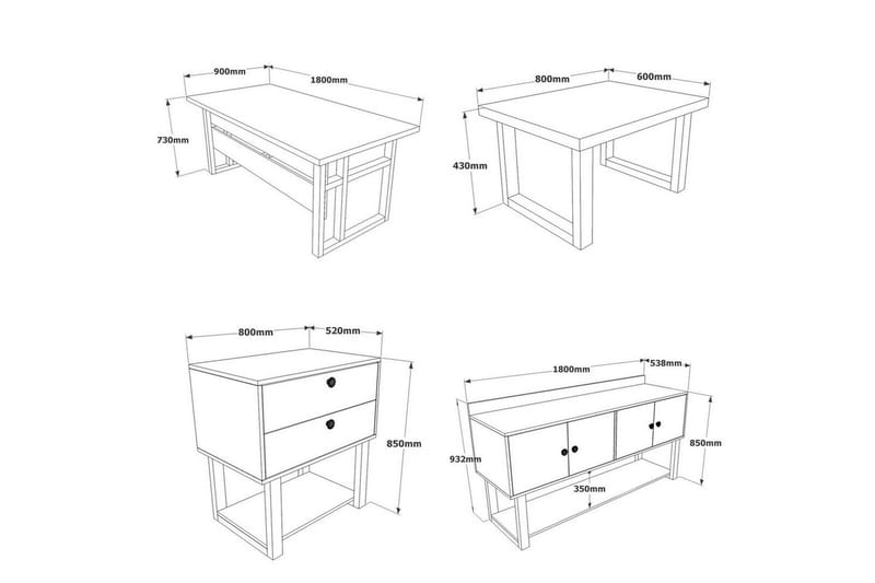 Kontorsmöbelset Mono 11 Barock / Antracit - Antracit - Möbler - Möbelset - Möbelset för kontor
