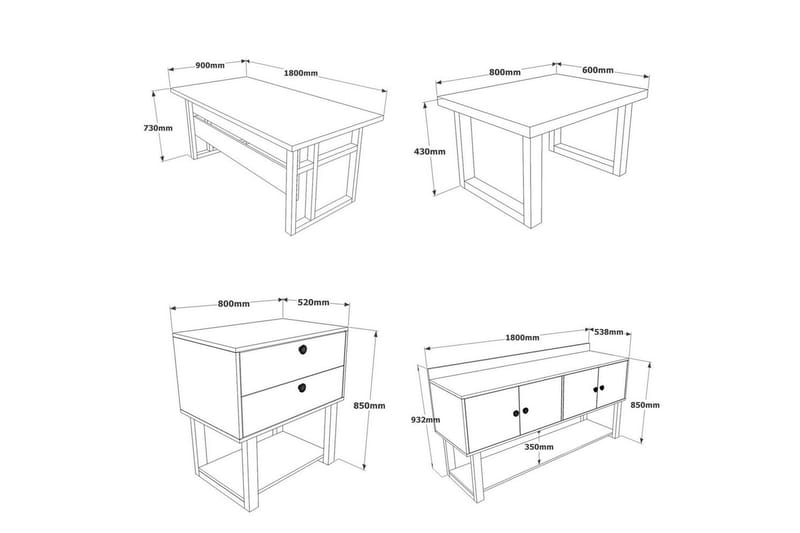 Kontorsmöbelset Mono 11 Barock / Antracit - Antracit - Möbler - Möbelset - Möbelset för kontor