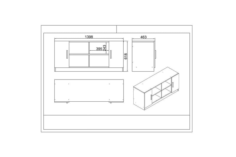 Kontorsmöbelset Raveena 17 Ek / svart - Ek / svart - Möbler - Möbelset - Möbelset för kontor
