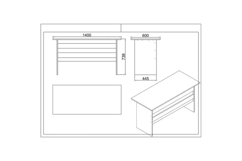Kontorsmöbelset Raveena 17 Vit - Vit - Möbler - Möbelset - Möbelset för kontor