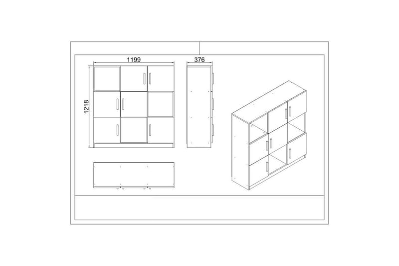 Kontorsmöbelset Raveena 18 Ek / svart - Ek / svart - Möbler - Möbelset - Möbelset för kontor