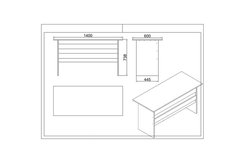Kontorsmöbelset Raveena 19 Vit - Vit - Möbler - Möbelset - Möbelset för kontor