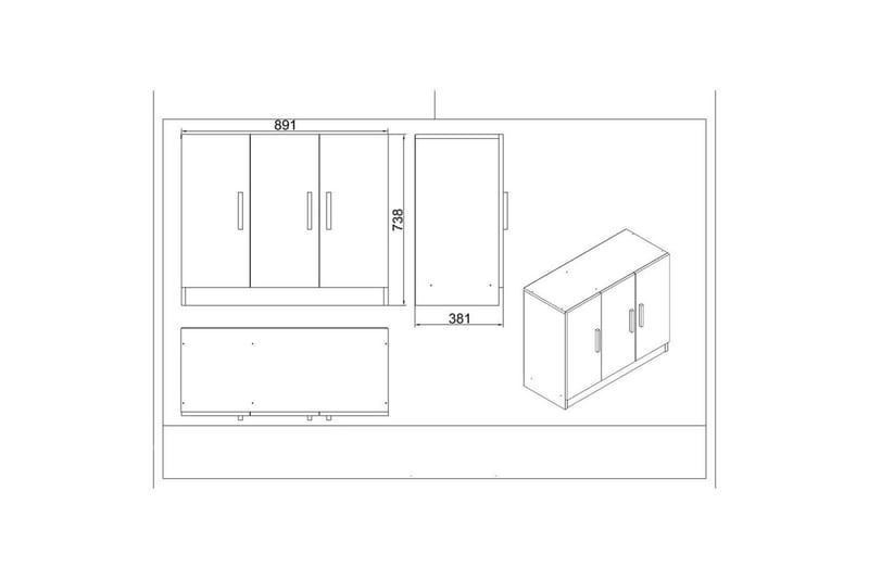 Kontorsmöbelset Raveena 19 Vit - Vit - Möbler - Möbelset - Möbelset för kontor