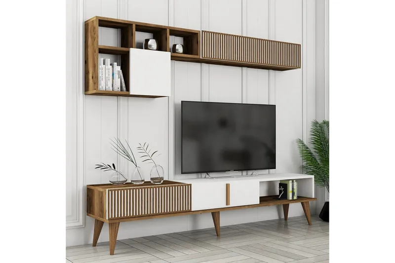 Lissione Möbelset För Vardagsrum - Natur/Vit - Möbler - Möbelset - Möbelset för vardagsrum