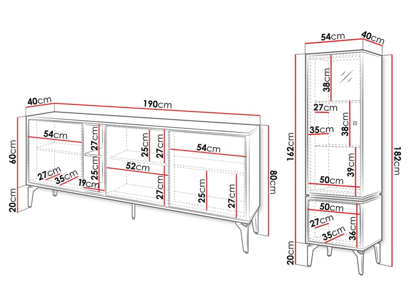 Lorvenn Möbelset För Vardagsrum - Brun/Svart - Möbler - Möbelset - Möbelset för vardagsrum