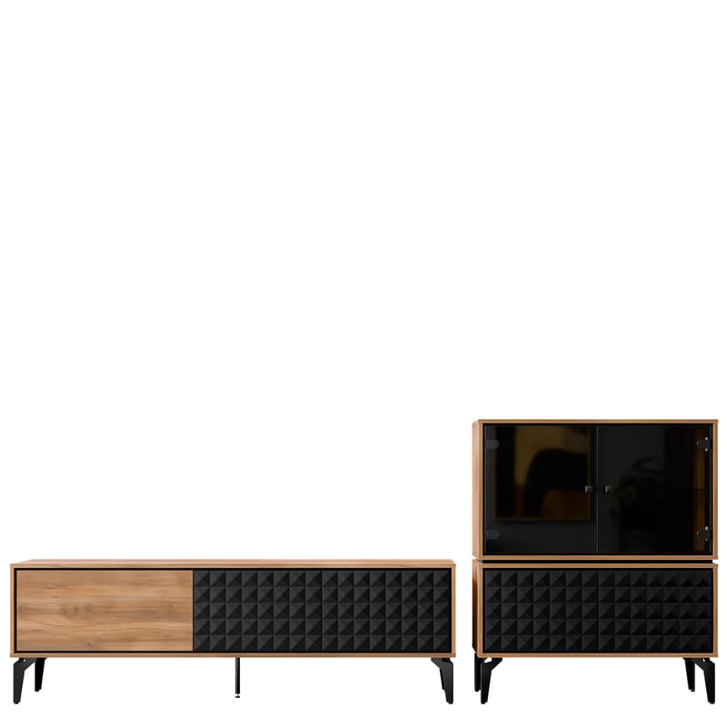 Lorvenn Möbelset För Vardagsrum, Brun/Svart