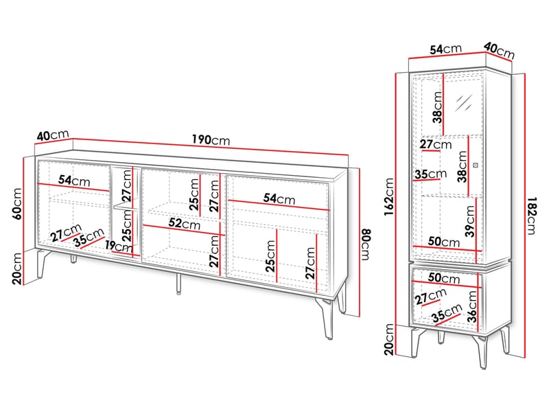 Lorvenn Möbelset För Vardagsrum - Brun/Svart - Möbler - Möbelset - Möbelset för vardagsrum