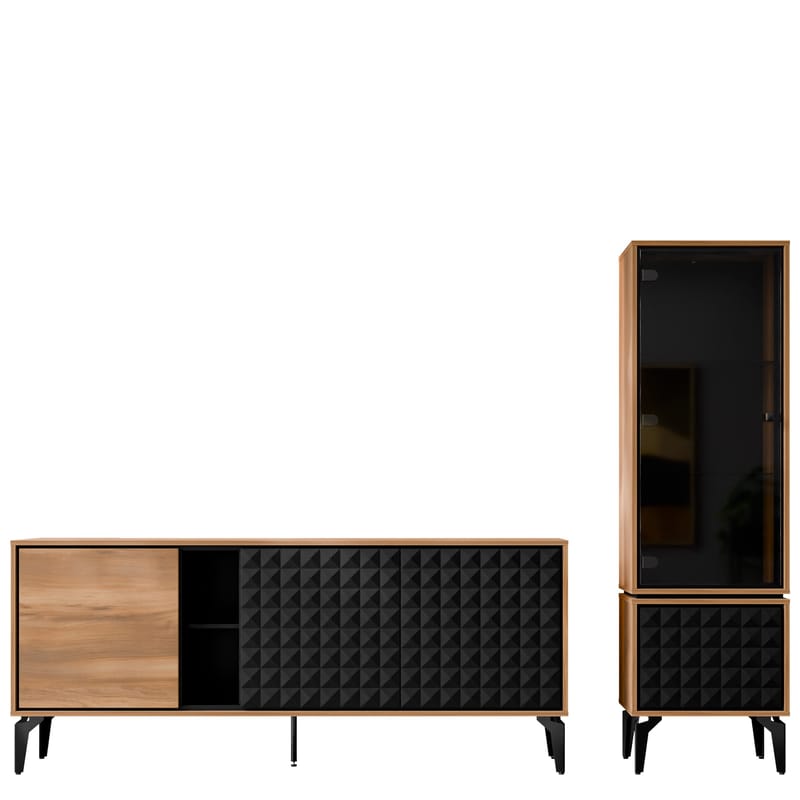 Lorvenn Möbelset För Vardagsrum, Brun/Svart