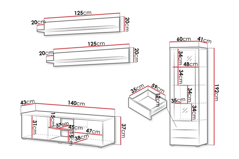 Lyrosen Möbelset För Vardagsrum - Beige - Möbler - Möbelset - Möbelset för vardagsrum