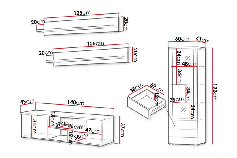 Lyrosen Möbelset För Vardagsrum - Beige - Möbler - Möbelset - Möbelset för vardagsrum