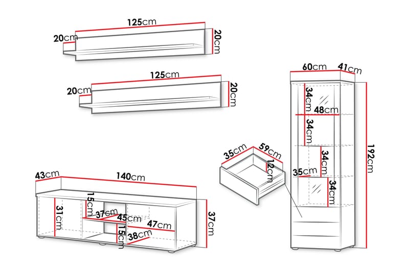 Lyrosen Möbelset För Vardagsrum - Beige - Möbler - Möbelset - Möbelset för vardagsrum