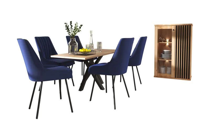 Aldbrough Möbeset för Matplats Vit LED - Trä/Svart - Hus & renovering - Kök & bad - Kök & tvättstuga - Köksmöbler