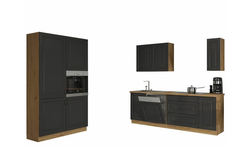 Templemore Möbelset För Kök & Matplats Black/Dark Wood, undefined