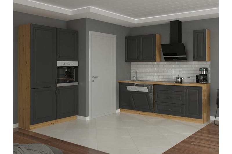 Templemore Möbelset För Kök & Matplats Black/Dark Wood - Möbler - Möbelset - Möbelset för kök & matplats