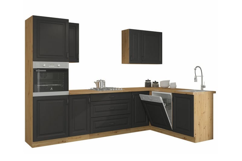 Templemore Möbelset För Kök & Matplats Black/Wood - Möbler - Möbelset - Möbelset för kök & matplats