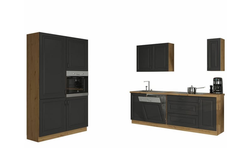 Templemore Möbelset För Kök & Matplats Black/Wood - Möbler - Möbelset - Möbelset för kök & matplats