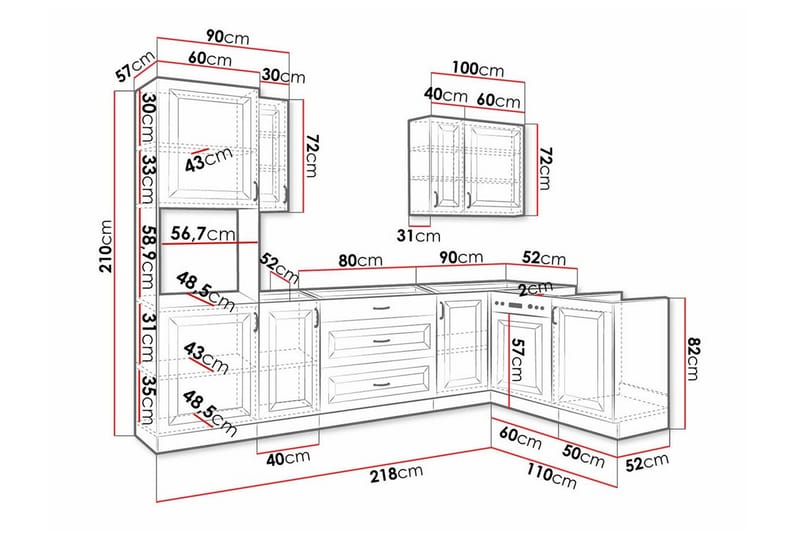 Templemore Möbelset För Kök & Matplats Black/Wood - Möbler - Möbelset - Möbelset för kök & matplats