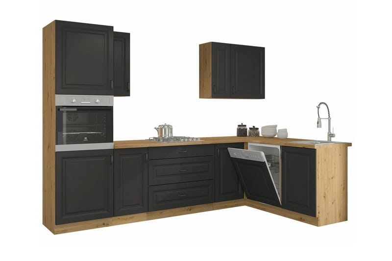 Templemore Möbelset För Kök & Matplats Black/Wood - Möbler - Möbelset - Möbelset för kök & matplats