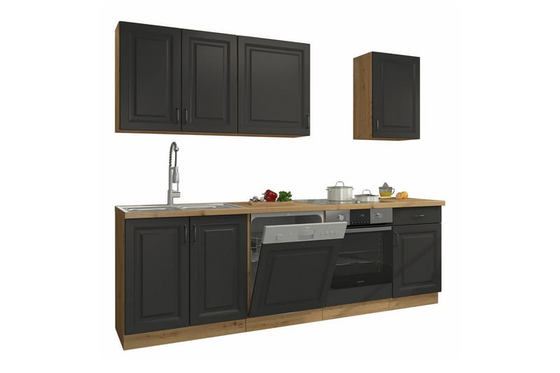 Templemore Möbelset För Kök & Matplats Black/Wood - Möbler - Möbelset - Möbelset för kök & matplats