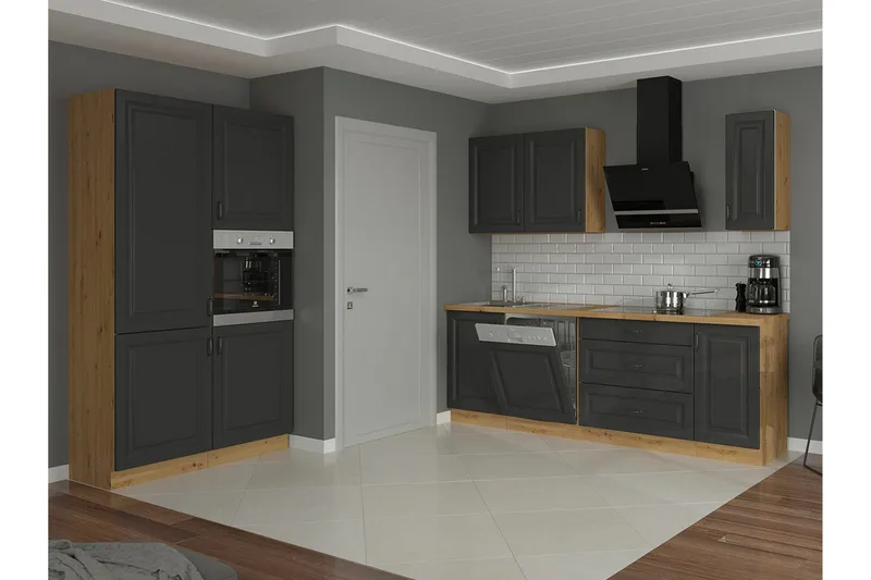 Templemore Möbelset För Kök & Matplats Black/Wood - Möbler - Möbelset - Möbelset för kök & matplats