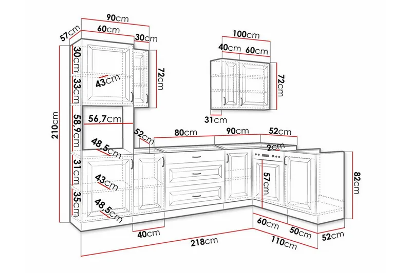 Templemore Möbelset För Kök & Matplats Black/Wood - Möbler - Möbelset - Möbelset för kök & matplats