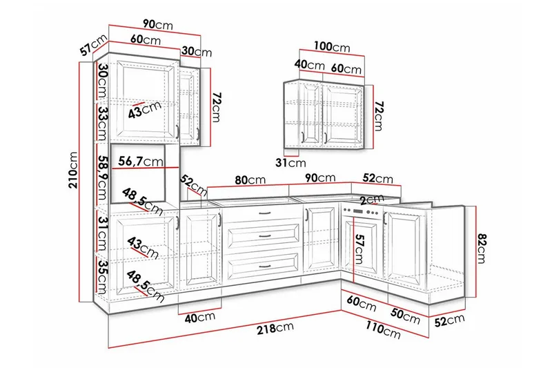 Templemore Möbelset För Kök & Matplats Brown/Wood - Möbler - Möbelset - Möbelset för kök & matplats