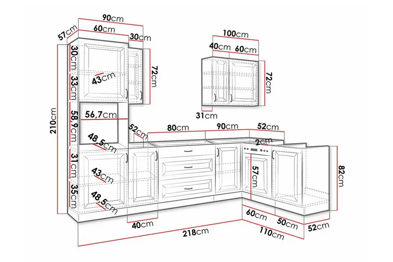 Templemore Möbelset För Kök & Matplats White - Möbler - Möbelset - Möbelset för kök & matplats