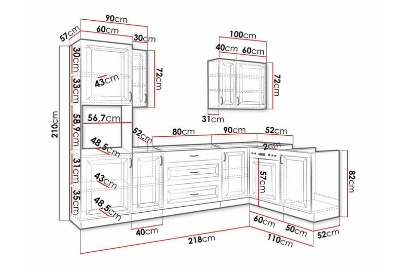 Templemore Möbelset För Kök & Matplats White - Möbler - Möbelset - Möbelset för kök & matplats