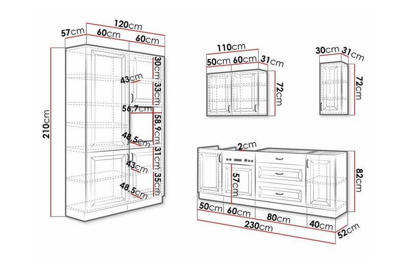 Templemore Möbelset För Kök & Matplats White - Möbler - Möbelset - Möbelset för kök & matplats