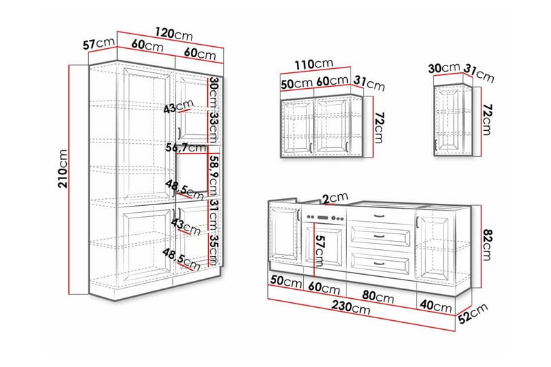 Templemore Möbelset För Kök & Matplats White - Möbler - Möbelset - Möbelset för kök & matplats