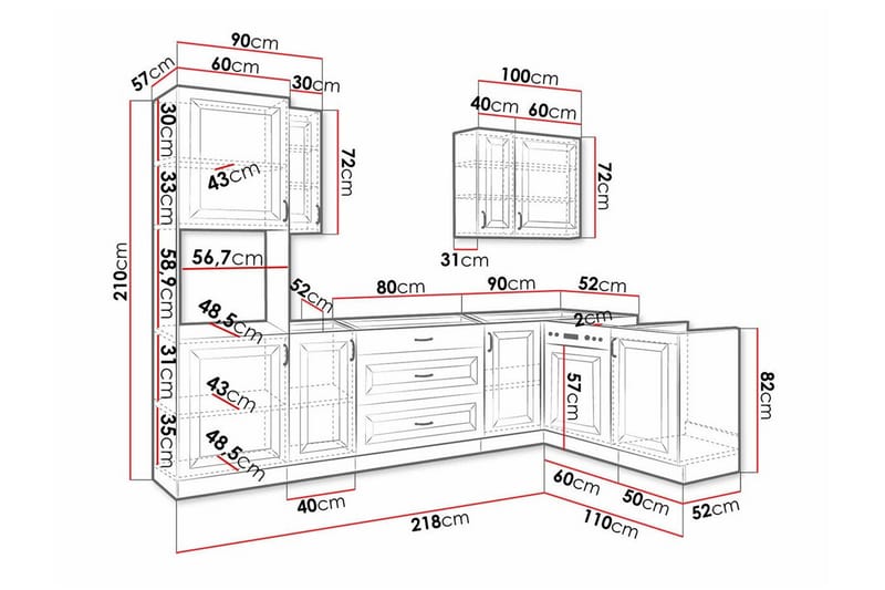 Templemore Möbelset För Kök & Matplats White - Möbler - Möbelset - Möbelset för kök & matplats