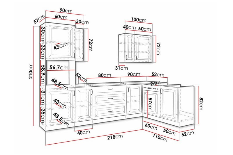 Templemore Möbelset För Kök & Matplats White - Möbler - Möbelset - Möbelset för kök & matplats
