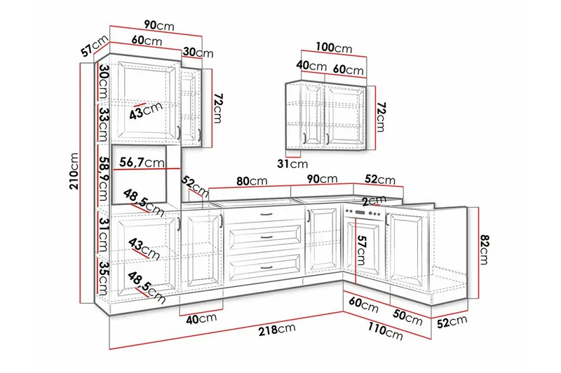 Templemore Möbelset För Kök & Matplats White - Möbler - Möbelset - Möbelset för kök & matplats
