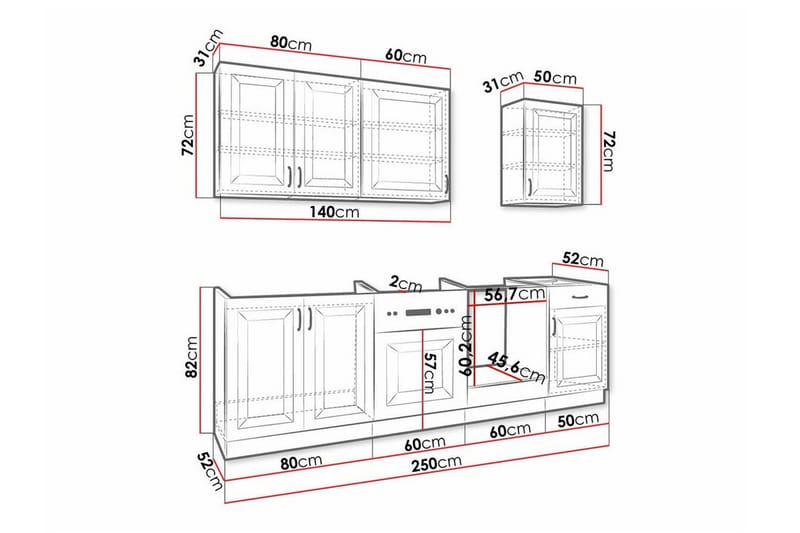 Templemore Möbelset För Kök & Matplats White/Wood - Möbler - Möbelset - Möbelset för kök & matplats