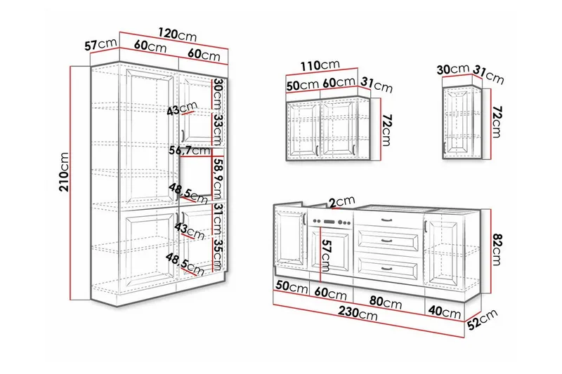 Templemore Möbelset För Kök & Matplats White/Wood - Möbler - Möbelset - Möbelset för kök & matplats