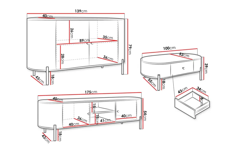 Maggio Möbelset För Vardagsrum - Beige - Möbler - Möbelset - Möbelset för vardagsrum