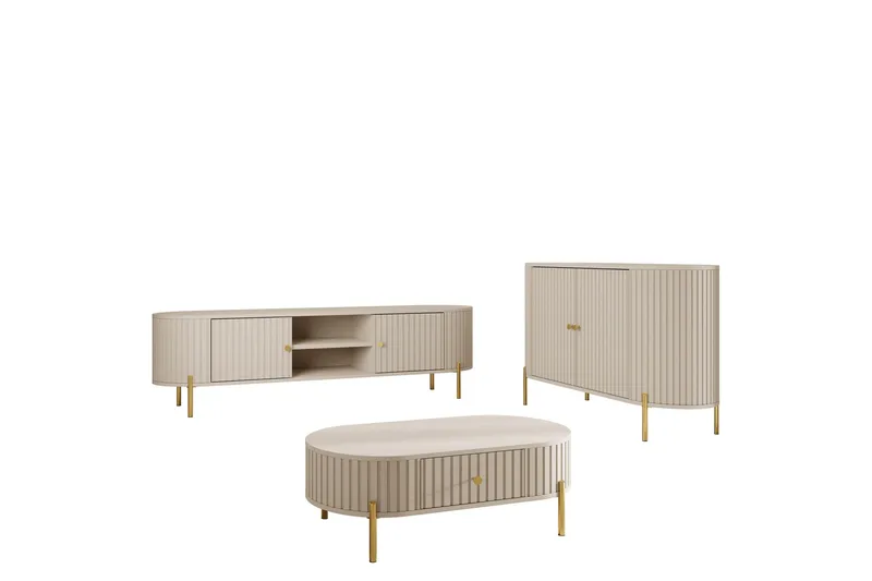 Maggio Möbelset För Vardagsrum, Beige