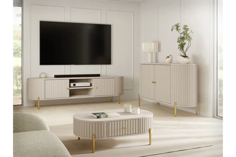 Maggio Möbelset För Vardagsrum - Beige - Möbler - Möbelset - Möbelset för vardagsrum