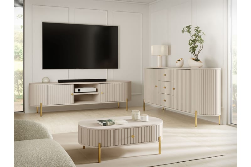 Maggio Möbelset För Vardagsrum - Beige - Möbler - Möbelset - Möbelset för vardagsrum