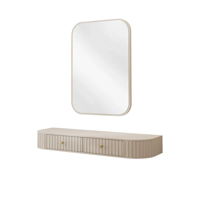Maggio Sminkbord med spegel 123 cm, beige