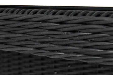 Marcus Stort Matbord Utomhus 200x100 cm – Utebord i konstrotting med glasskiva för Uteplats och Trädgård - Svart - Utemöbler - Utebord & trädgårdsbord - Matbord utomhus