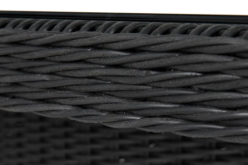 Marcus Stort Matbord Utomhus 200x100 cm – Utebord i konstrotting med glasskiva för Uteplats och Trädgård - Svart - Utemöbler - Utebord & trädgårdsbord - Matbord utomhus