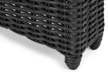 Marcus Stort Matbord Utomhus 200x100 cm – Utebord i konstrotting med glasskiva för Uteplats och Trädgård - Svart - Utemöbler - Utebord & trädgårdsbord - Matbord utomhus