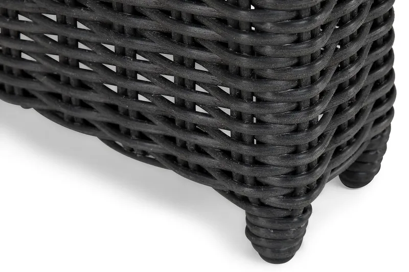 Marcus Stort Matbord Utomhus 200x100 cm – Utebord i konstrotting med glasskiva för Uteplats och Trädgård - Svart - Utemöbler - Utebord & trädgårdsbord - Matbord utomhus