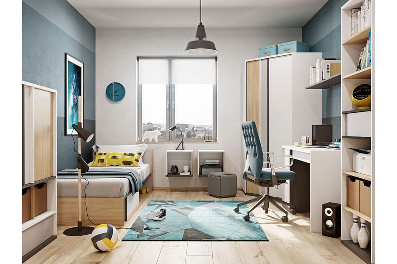 Metropolitan Möbelset För Sovrum - Brun/Vit/Ljusgrå/Svart - Möbler - Möbelset - Möbelset för sovrum