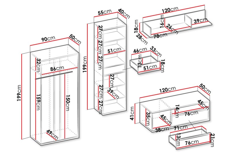 Metropolitan Möbelset För Vardagsrum - Möbler - Möbelset - Möbelset för vardagsrum